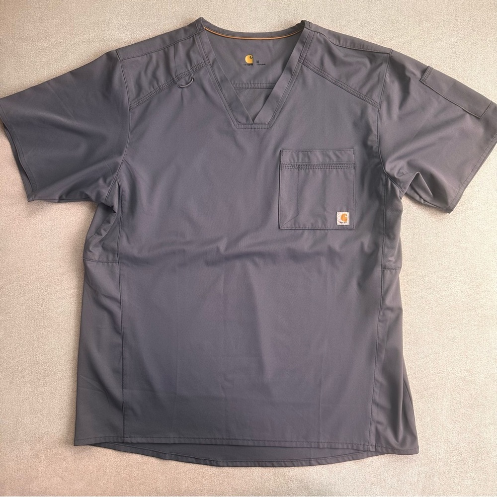 Carhartt Men's V-Neck Utility Scrub Top. Medium. Gray.